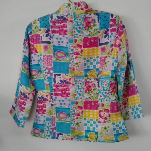SILKLAND 100% Pure Silk Floral Blazer. - Picture 2 of 5